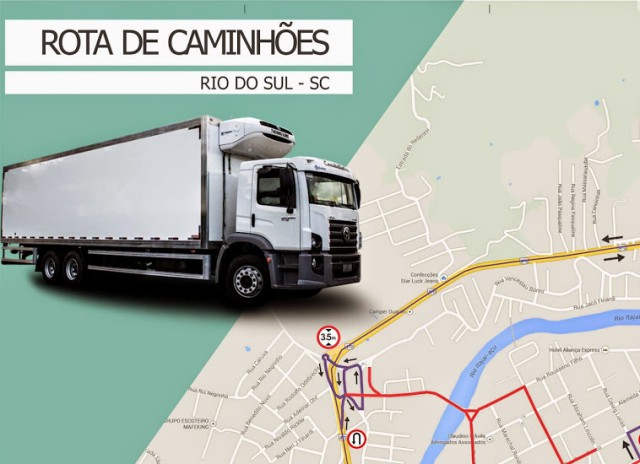 Rota de caminhões está em fase de implantação em Rio do Sul