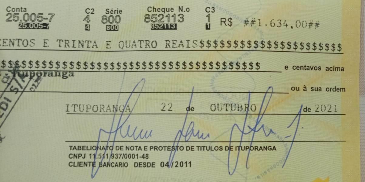 Cheques falsificados estão sendo repassados no comércio de Ituporanga