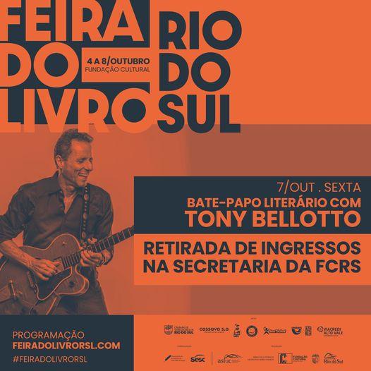 Feira do Livro de Rio do Sul vai contar com apresentações culturais, contação de histórias e palestra com o escritor Tony Bellotto