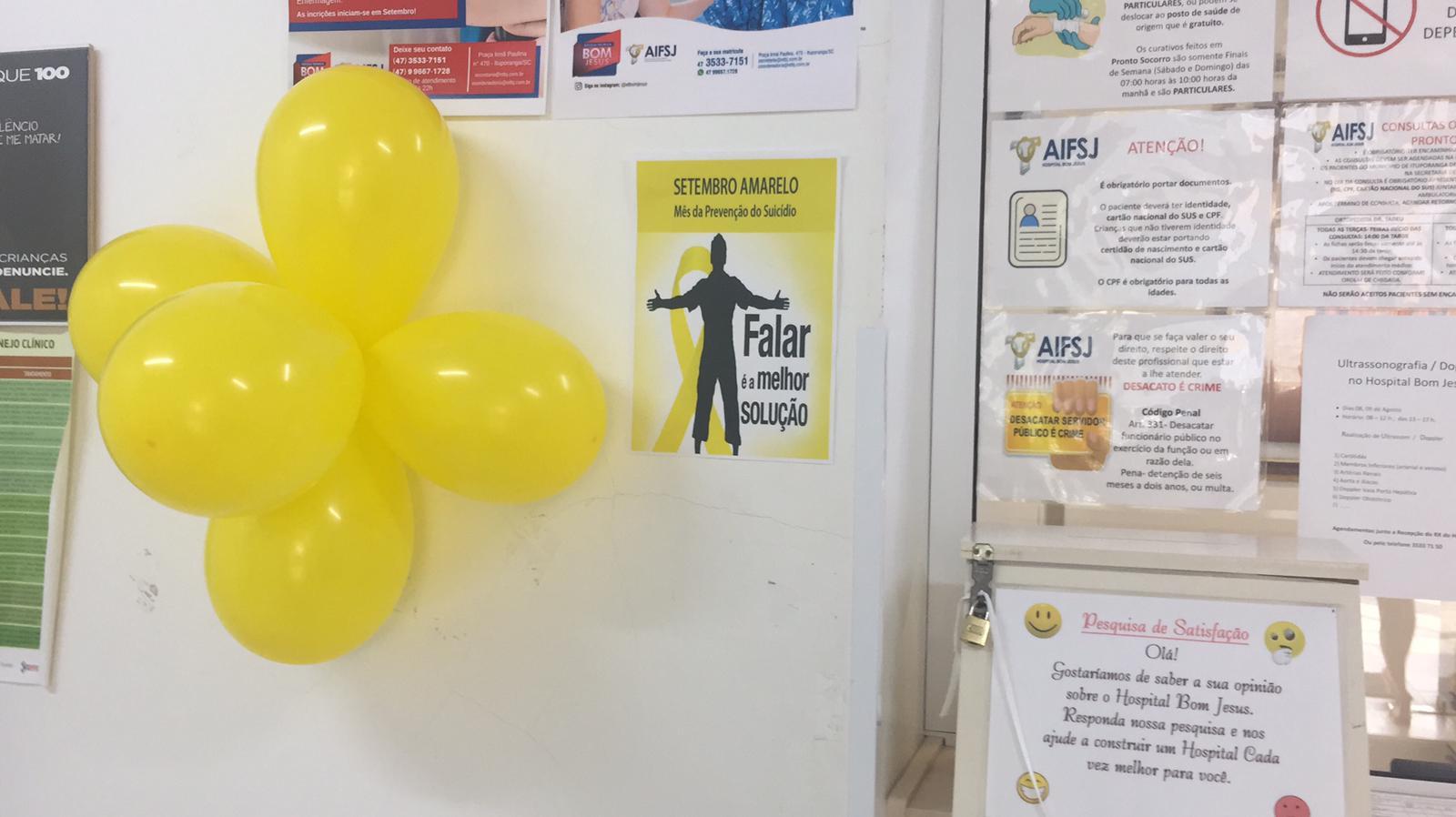 Hospital Bom Jesus adere campanha do Setembro Amarelo e desenvolve ações contra o suicídio