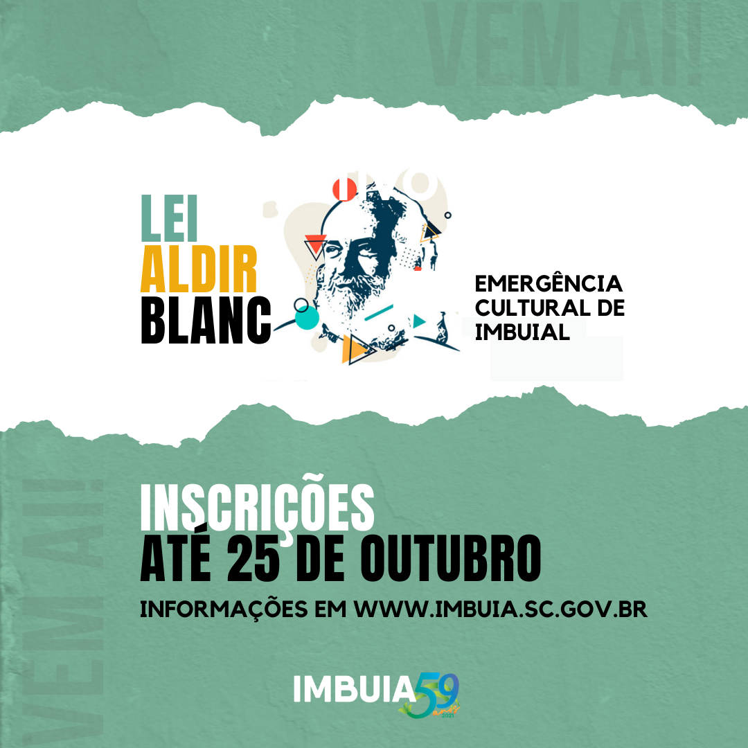 Imbuia abre inscrições para a Lei Aldir Blanc que premia projetos voltados ao fomento da arte e da cultura