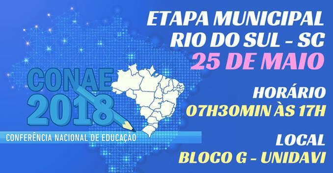 Conferência de Educação será realizada no Bloco G da Unidavi em Rio do Sul