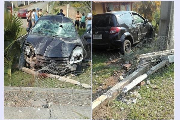 Homem morre após colidir carro em poste em Pouso Redondo 