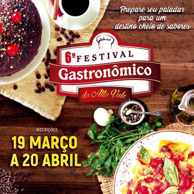 Inscrições para o 6º Festival Gastronômico do Alto Vale encerram nessa sexta-feira