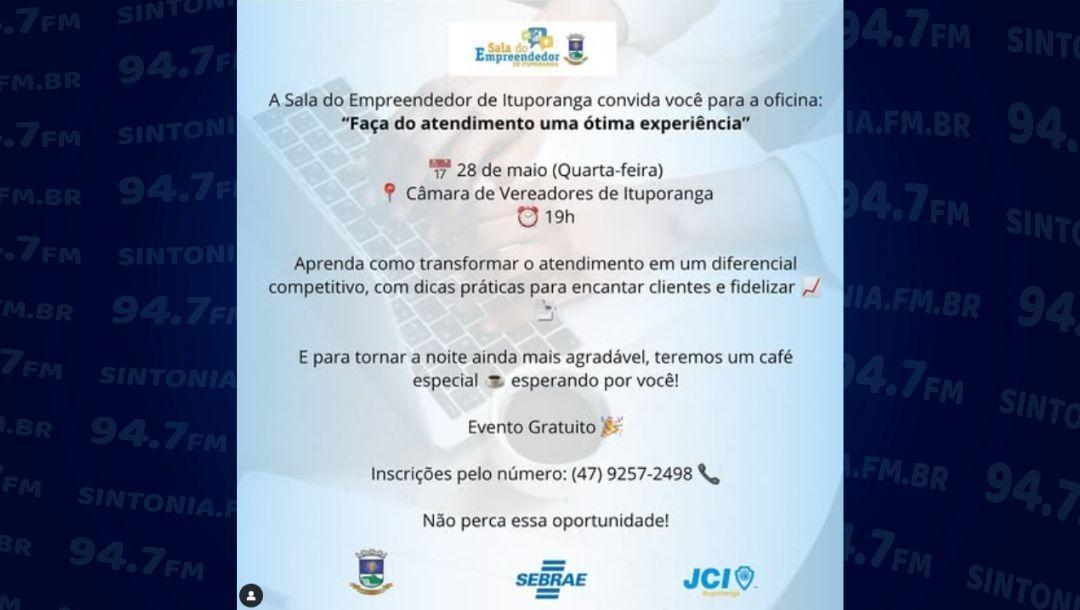 “Faça do atendimento uma ótima experiência”: Palestra gratuita é ofertada para MEIs de Ituporanga 