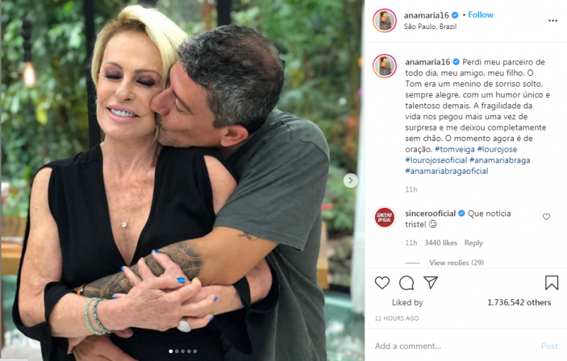 “Perdi meu filho”, diz Ana Maria Braga após morte de ator que interpretava Louro José 