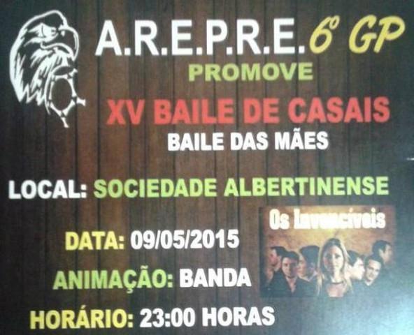 A.R.E.P.R.E. 6º GP de Aurora realiza XV Baile de Casais neste sábado, 09