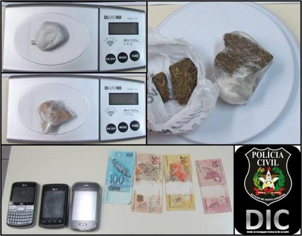 DIC de Rio do Sul prende casal por tráfico de drogas