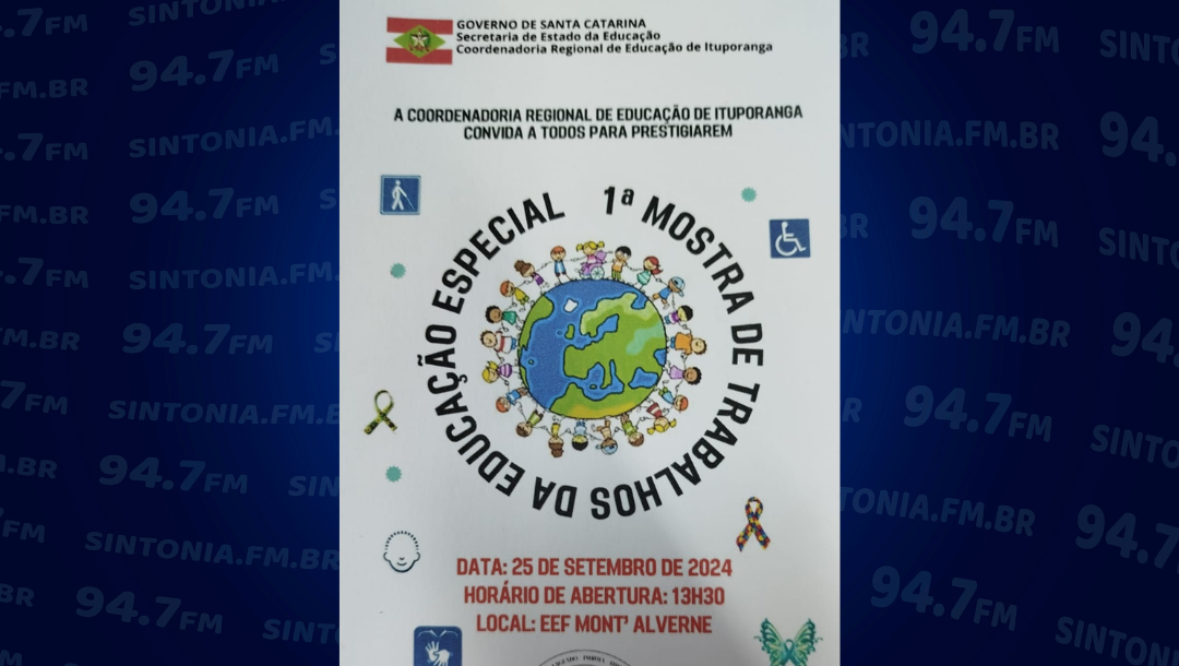 1ª Mostra Regional de Trabalhos da Educação Especial será realizada em Ituporanga