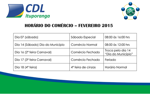 Hoje é Sábado Especial no comércio de Ituporanga