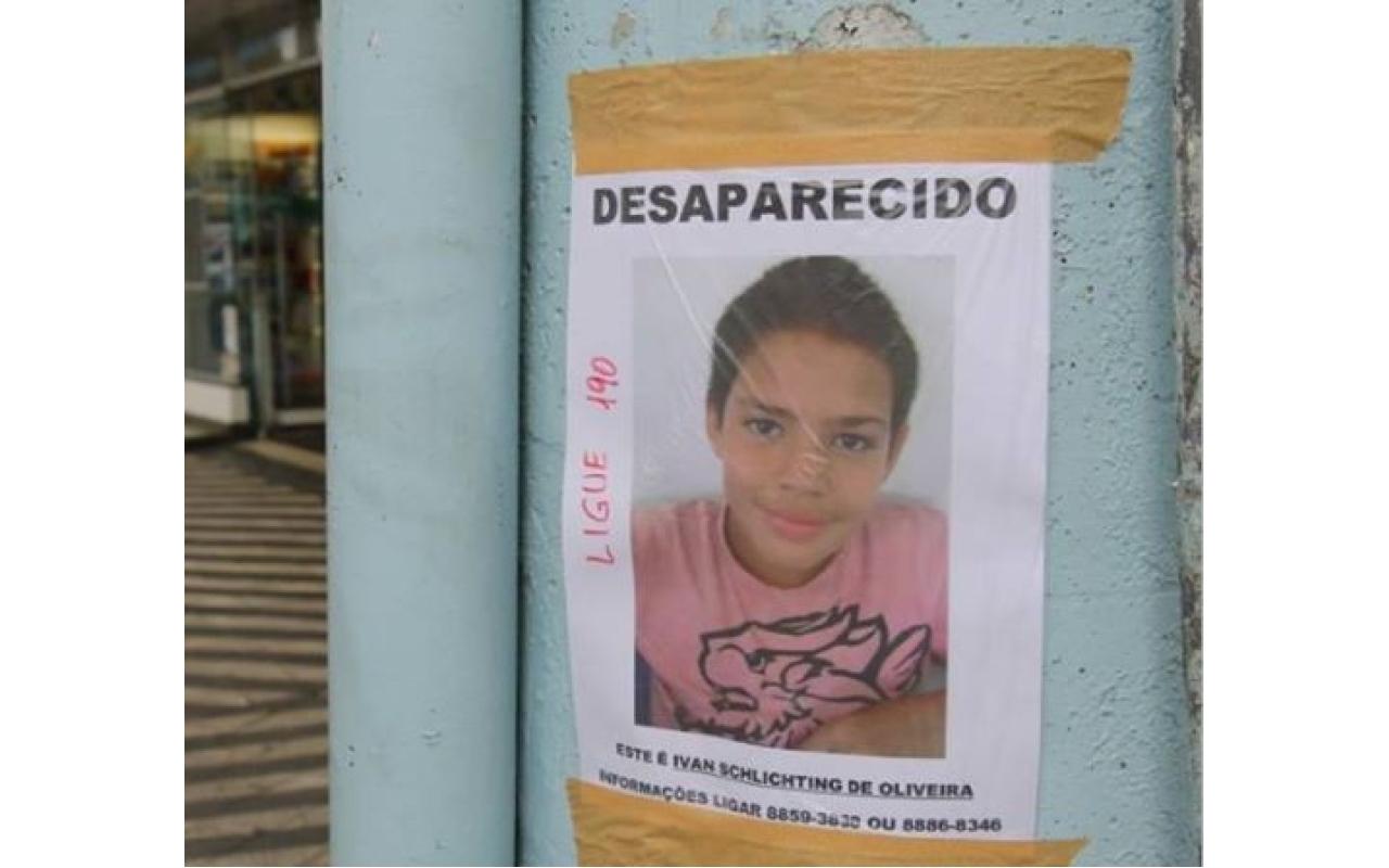 Menino de 12 anos está desaparecido há uma semana em Rio do Sul 