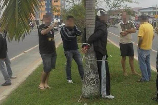 Suspeito de furto em Joinville é amarrado em árvore por moradores
