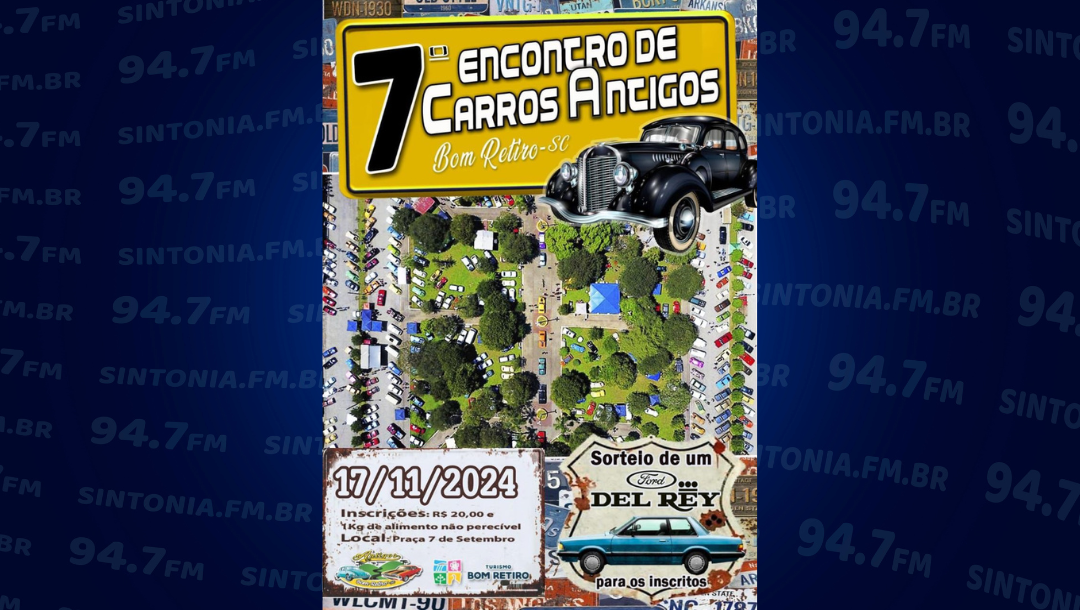 7º Encontro de Carros Antigos em Bom Retiro é neste domingo (17)