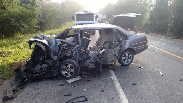 BR-470: Acidente em Lontras envolve caminhão e carro