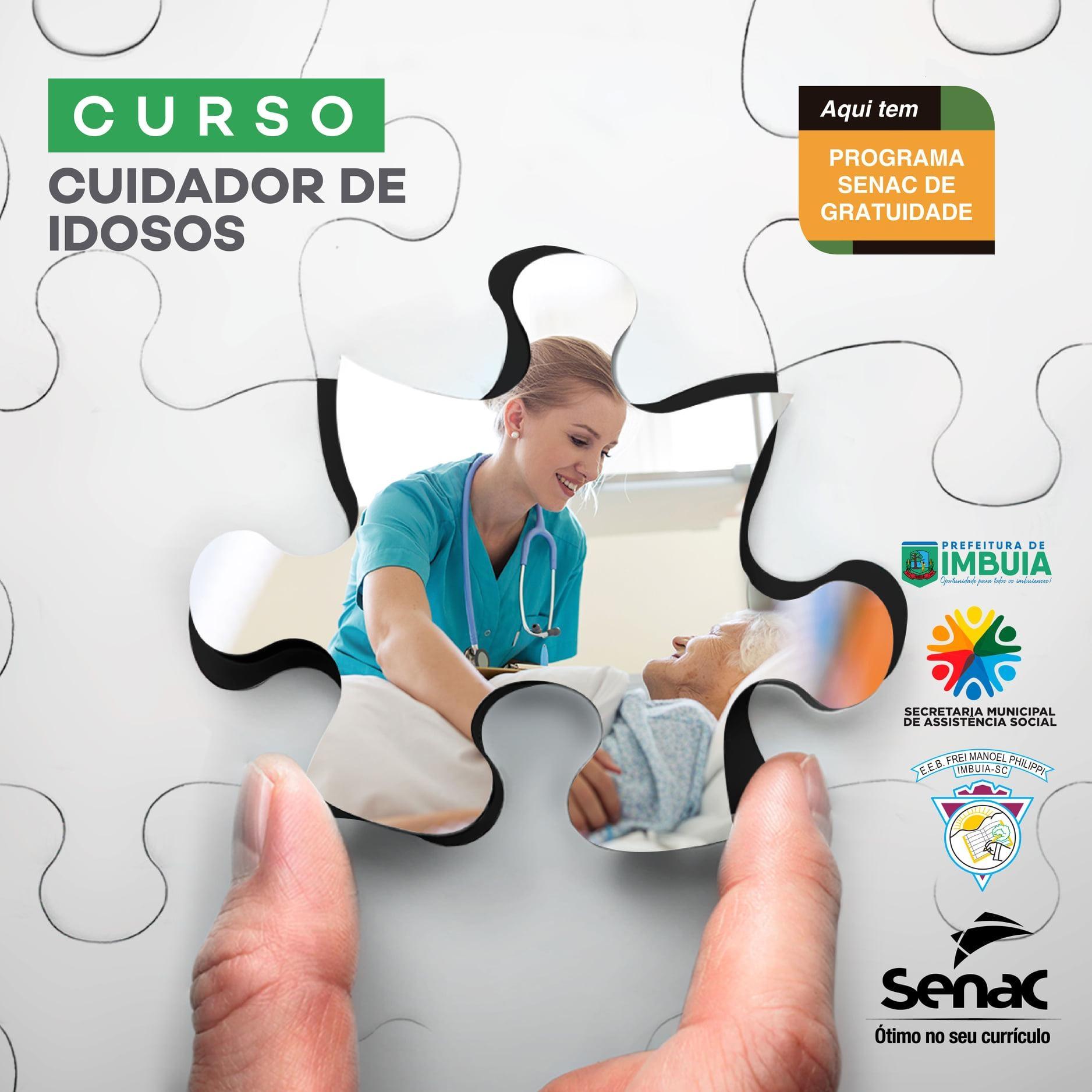 Abertas inscrições para curso de cuidador de idosos em Imbuia