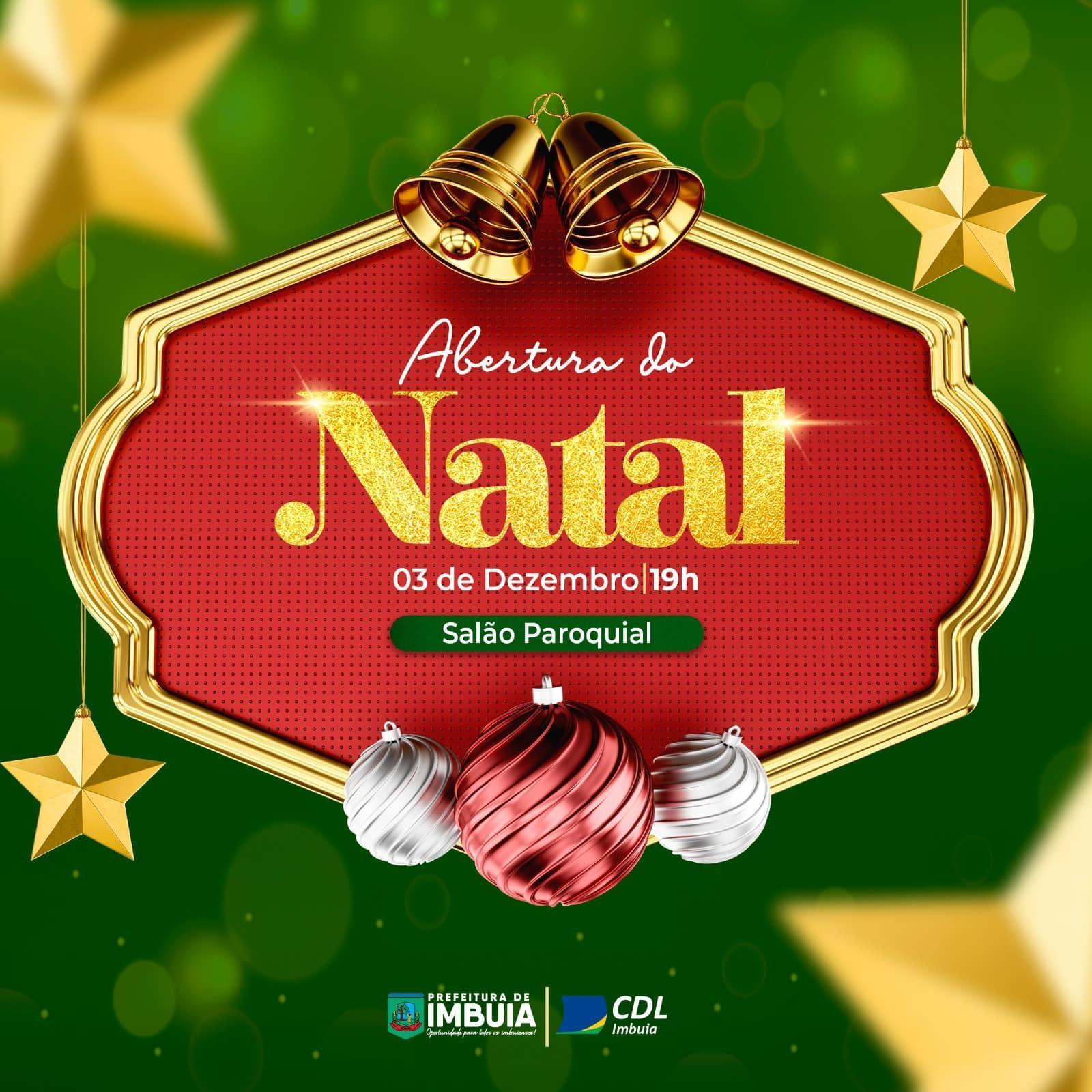 Abertura do natal é neste domingo (3) em Imbuia