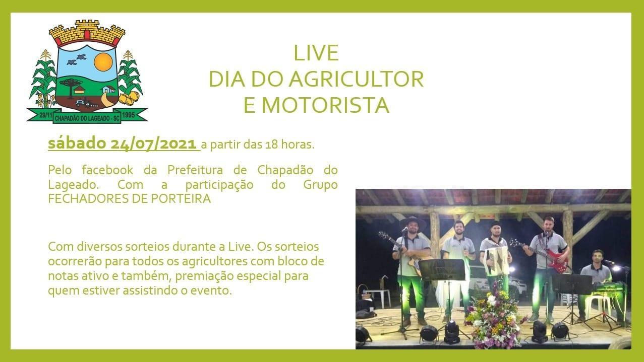 Administração de Chapadão do Lageado fará live em homenagem aos agricultores e motoristas