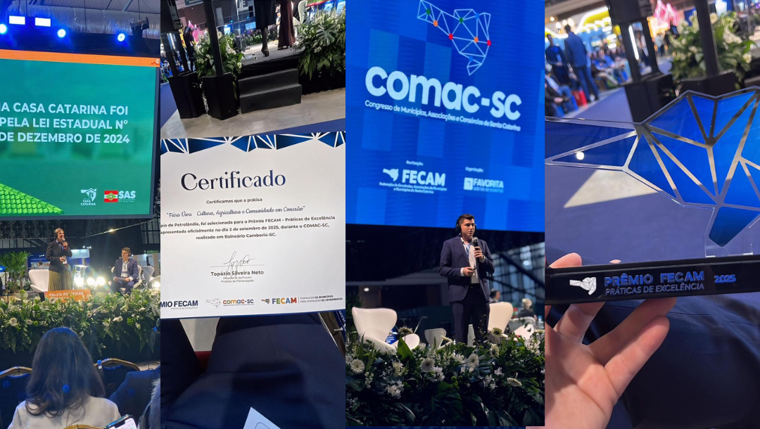 Administração de Petrolândia é destaque no COMAC 2025 com prêmio de Boas Práticas da FECAM