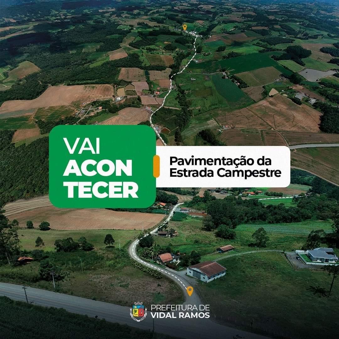 Administração de Vidal Ramos comemora a vinda de recursos para pavimentar estrada geral do Campestre
