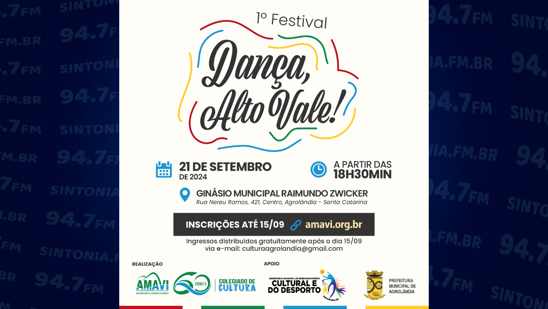 Agrolândia sedia o 1º Festival Dança,  Alto Vale!