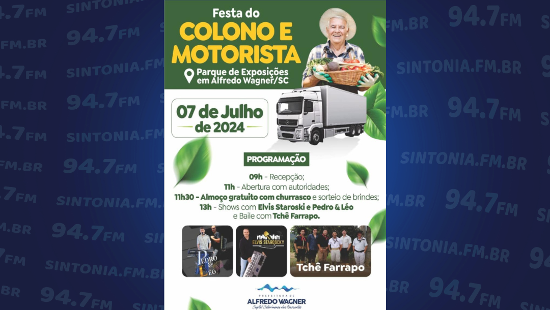Alfredo Wagner realiza no próximo domingo (07) a Festa do Colono e Motorista