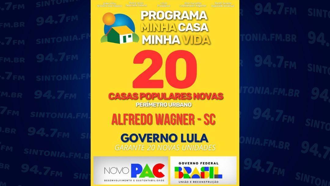 Alfredo Wagner vai receber 20 moradias do Minha Casa Minha Vida para área urbana