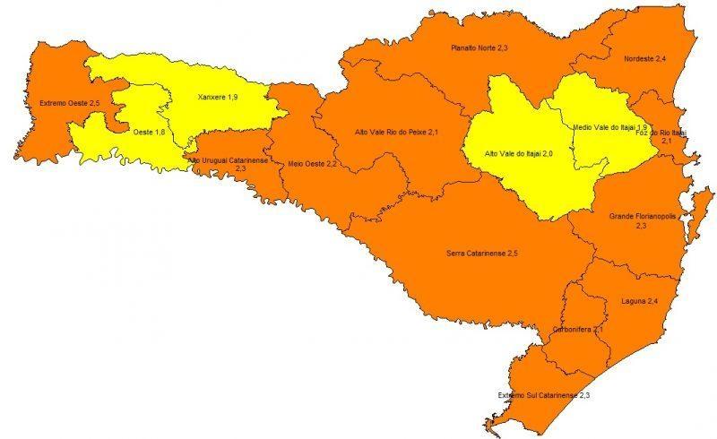 Alto Vale do Itajaí volta para o nível alto da Covid-19 após três meses
