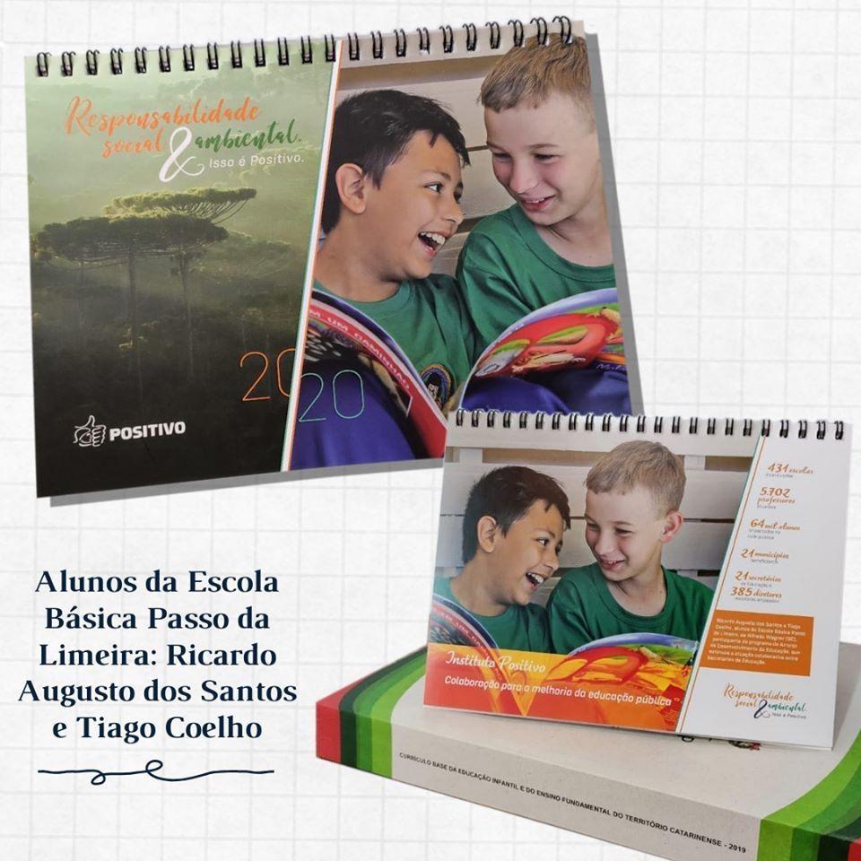 Alunos da Escola Básica Passo da Limeira de Alfredo Wagner são capa de calendário