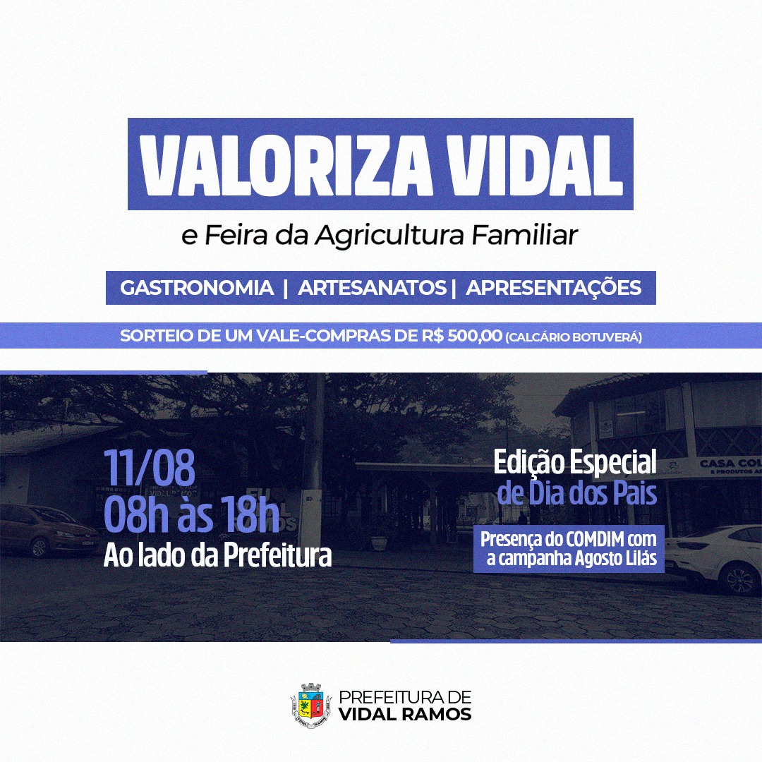 Nesta sexta-feira (11) tem mais uma edição do Valoriza Vidal na cidade da Doce Festa