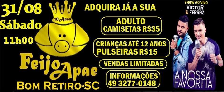 APAE de Bom Retiro vai promover feijoada beneficente