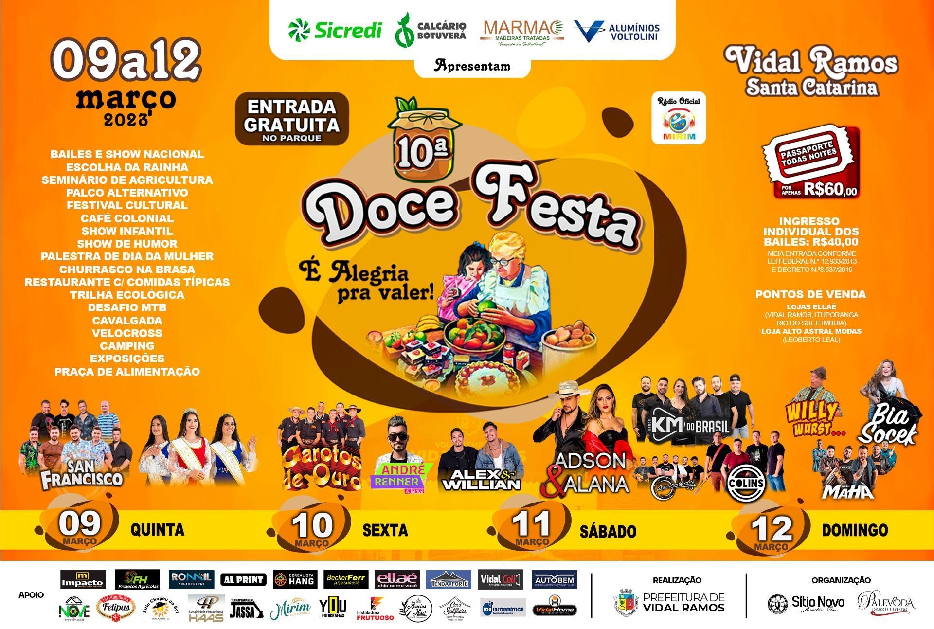 Após quatro anos, Vidal Ramos está em contagem regressiva para a 10ª edição da Doce Festa