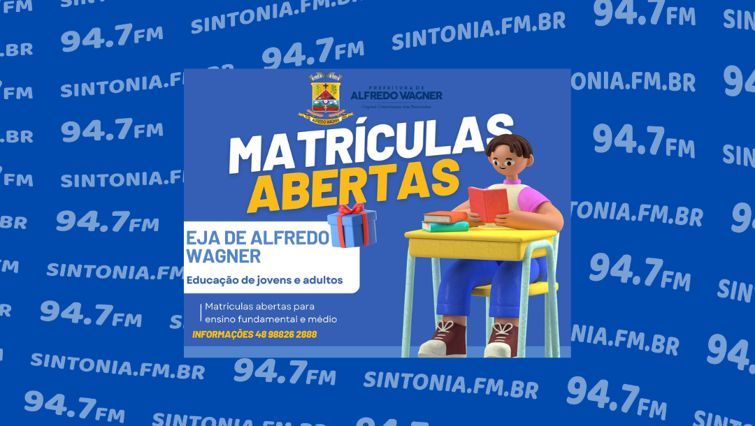 Matrículas e rematrículas para a Educação de Jovens e Adultos já estão abertas em Alfredo Wagner