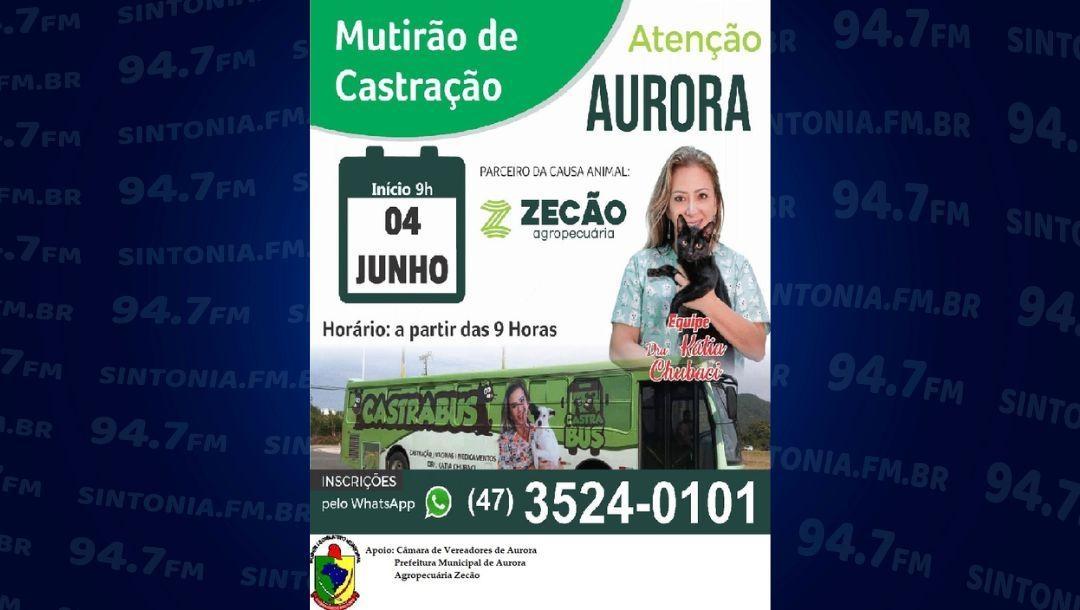 Aurora promove mutirão de castração com valores sociais