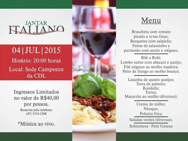 Amantes da comida Italiana têm um evento especial para participar neste final de semana em Ituporanga