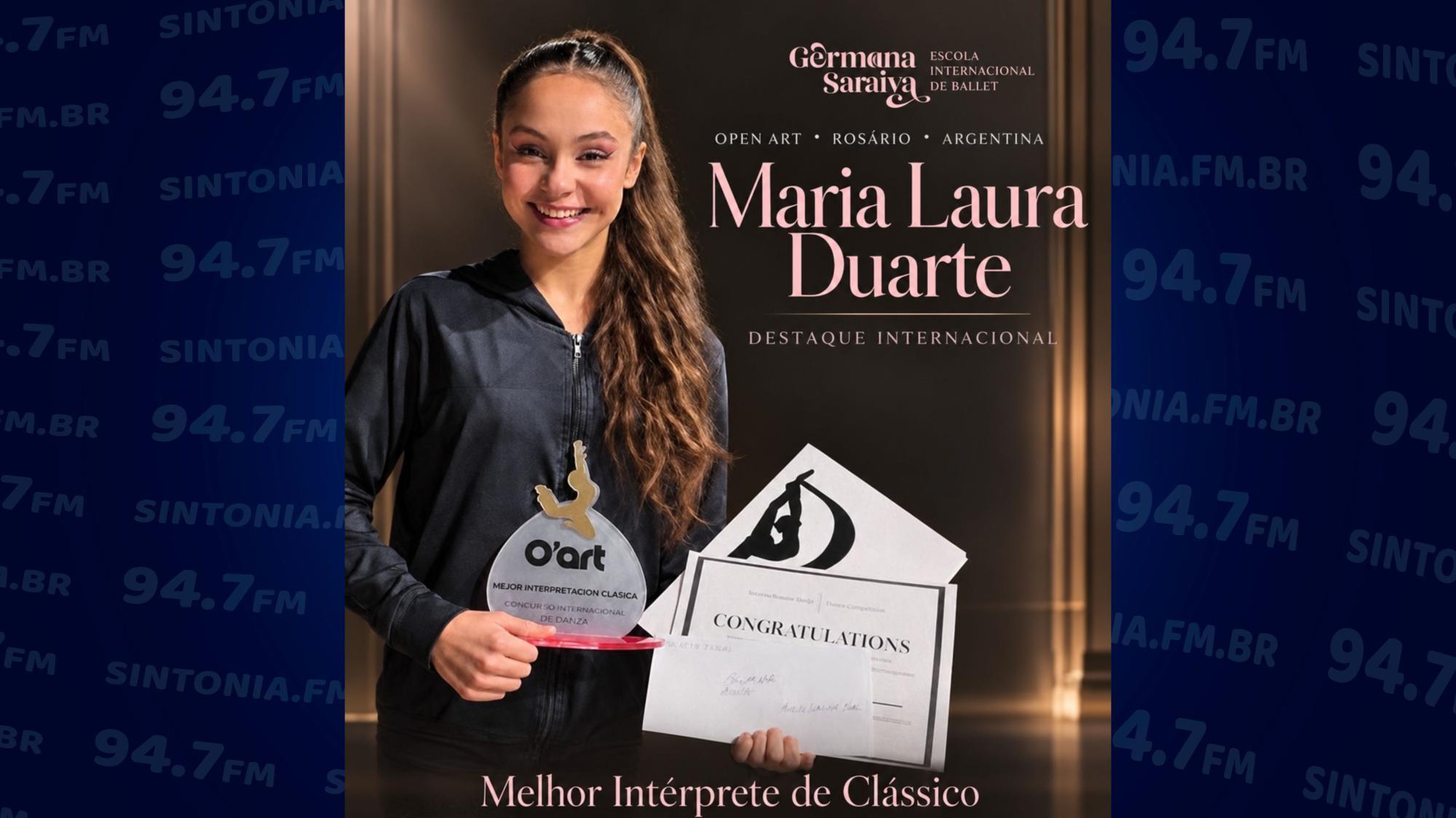 Bailarina de Ituporanga é premiada em competição internacional na Argentina