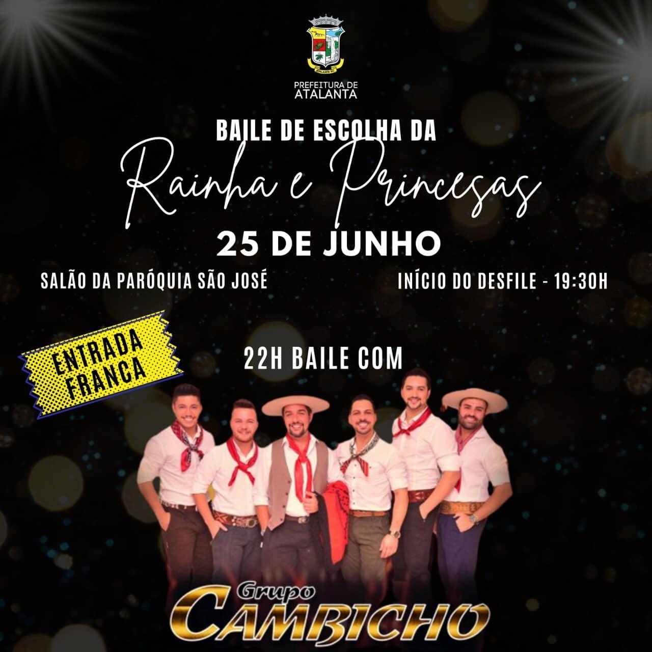 Baile da escolha da rainha e princesas da festa do agricultor de Atalanta é neste sábado