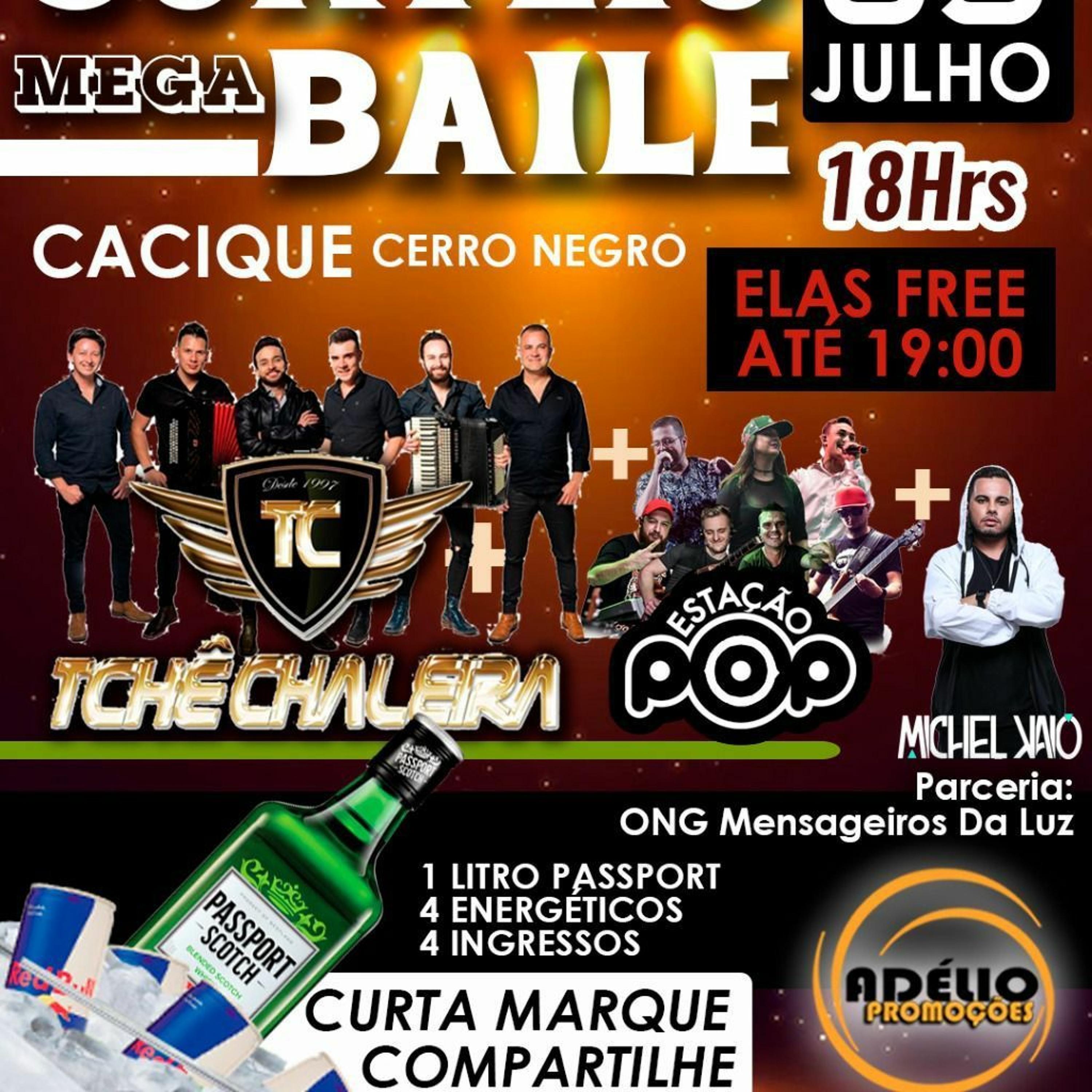 Baile em prol da causa animal. No salão do Cacique no Cerro Negro neste domingo (3)