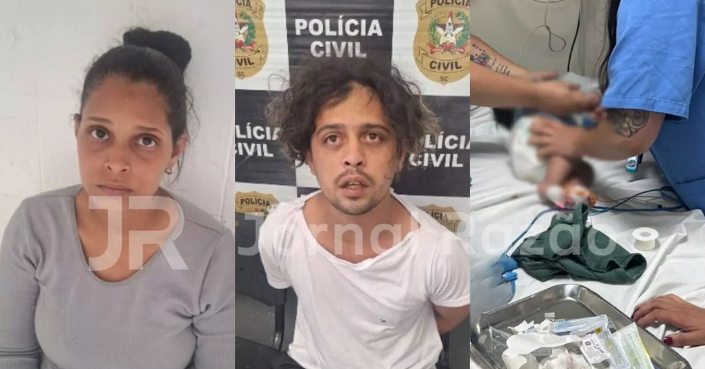 Bebê de 11 meses quase morre após ingestão de drogas e casal venezuelano é preso em SC