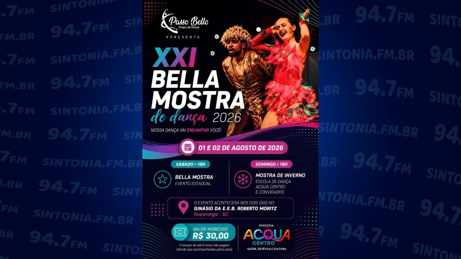 Bella Mostra de Dança 2026 será realizada em agosto em Ituporanga