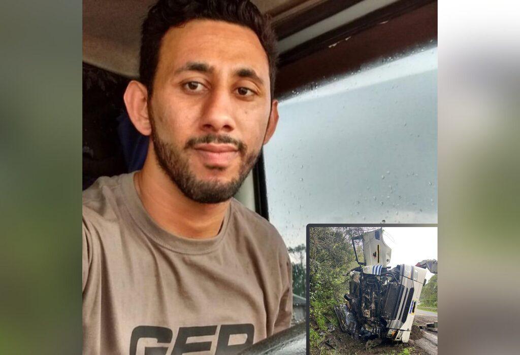 Caminhoneiro do Alto Vale é encontrado morto debaixo de carga tombada no Rio Grande do Sul