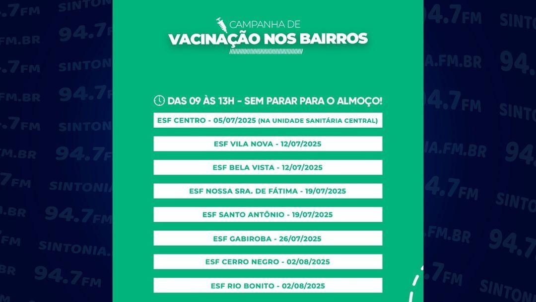 Campanha de Vacinação vai até os bairros de Ituporanga durante o mês de julho