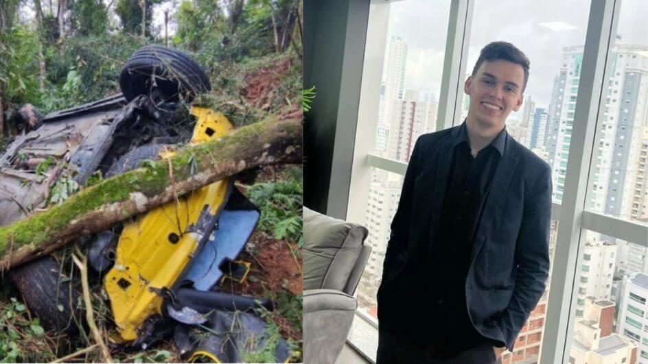 Cantor morre em acidente na BR-282 em Rancho Queimado após carro cair em ribanceira de 50 metros