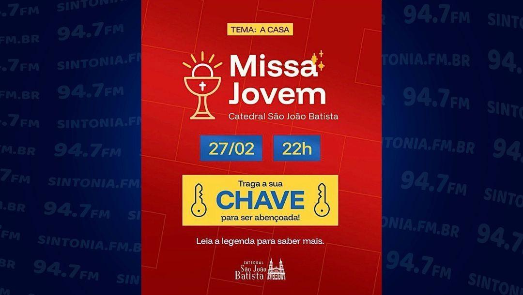 Catedral São João Batista realiza primeira Missa Jovem com bênção das chaves no dia 27 de fevereiro