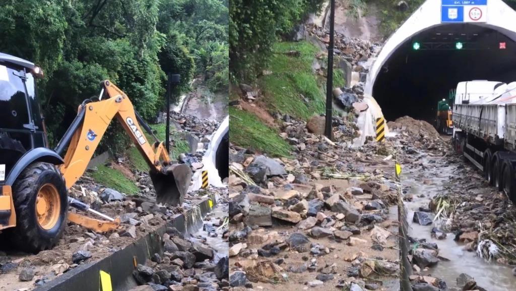 Chuva deixa cenário de destruição e Morro do Boi volta a ser bloqueado nesta segunda-feira (26)