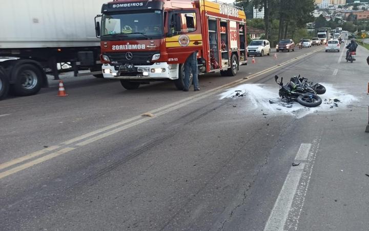 Colisão deixa motociclista gravemente ferido