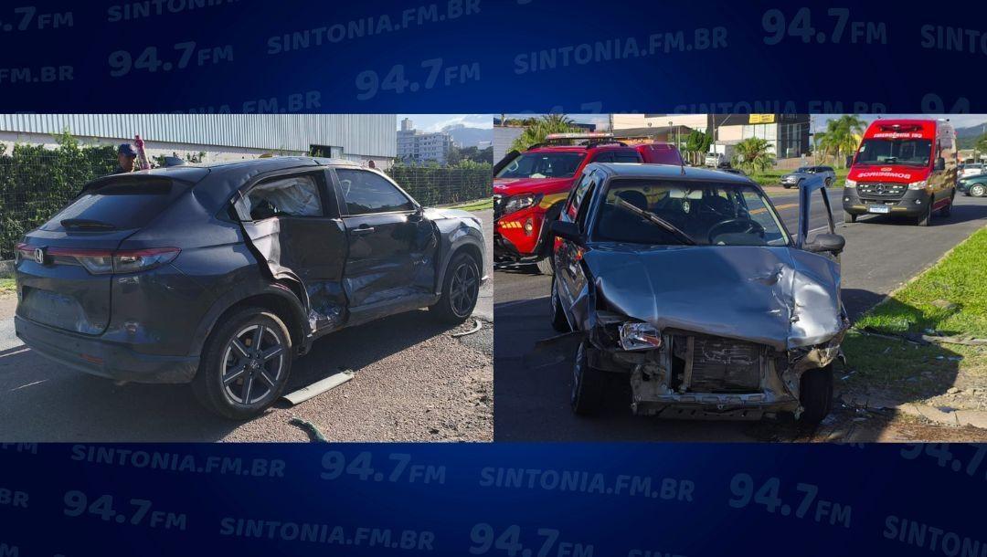 Colisão entre dois veículos deixa dois feridos na BR-470, em Rio do Sul