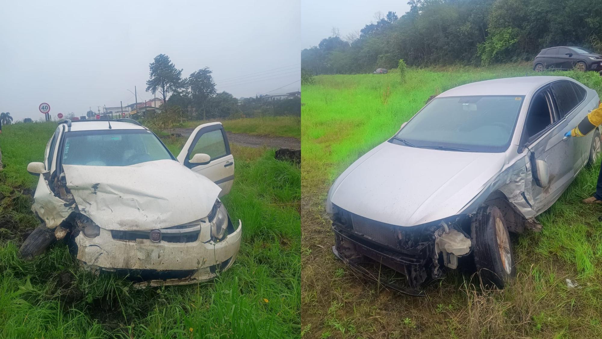 Colisão entre dois veículos deixa duas pessoas feridas em Pouso Redondo