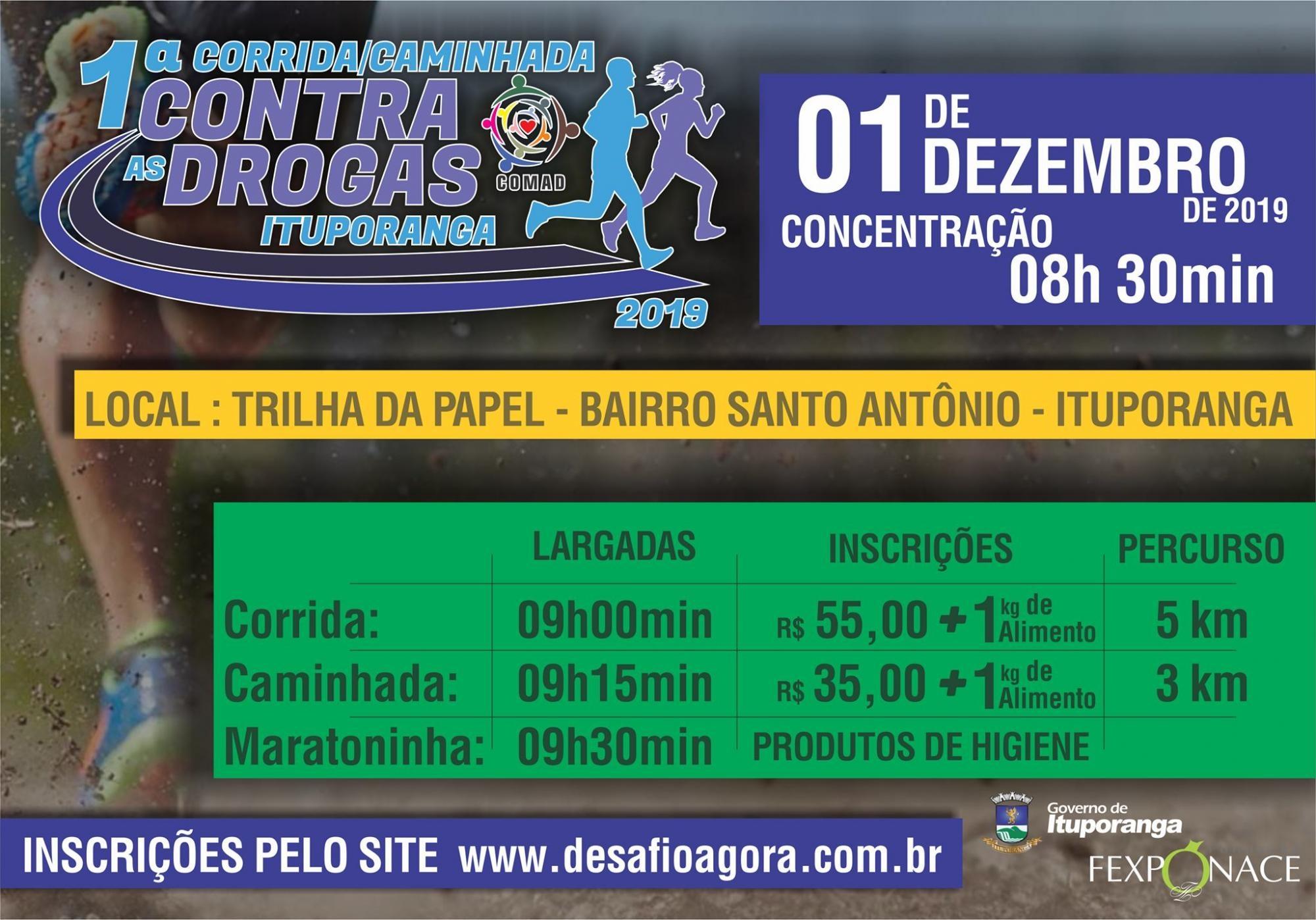 Comad de Ituporanga promove corrida e caminhada contra as drogas