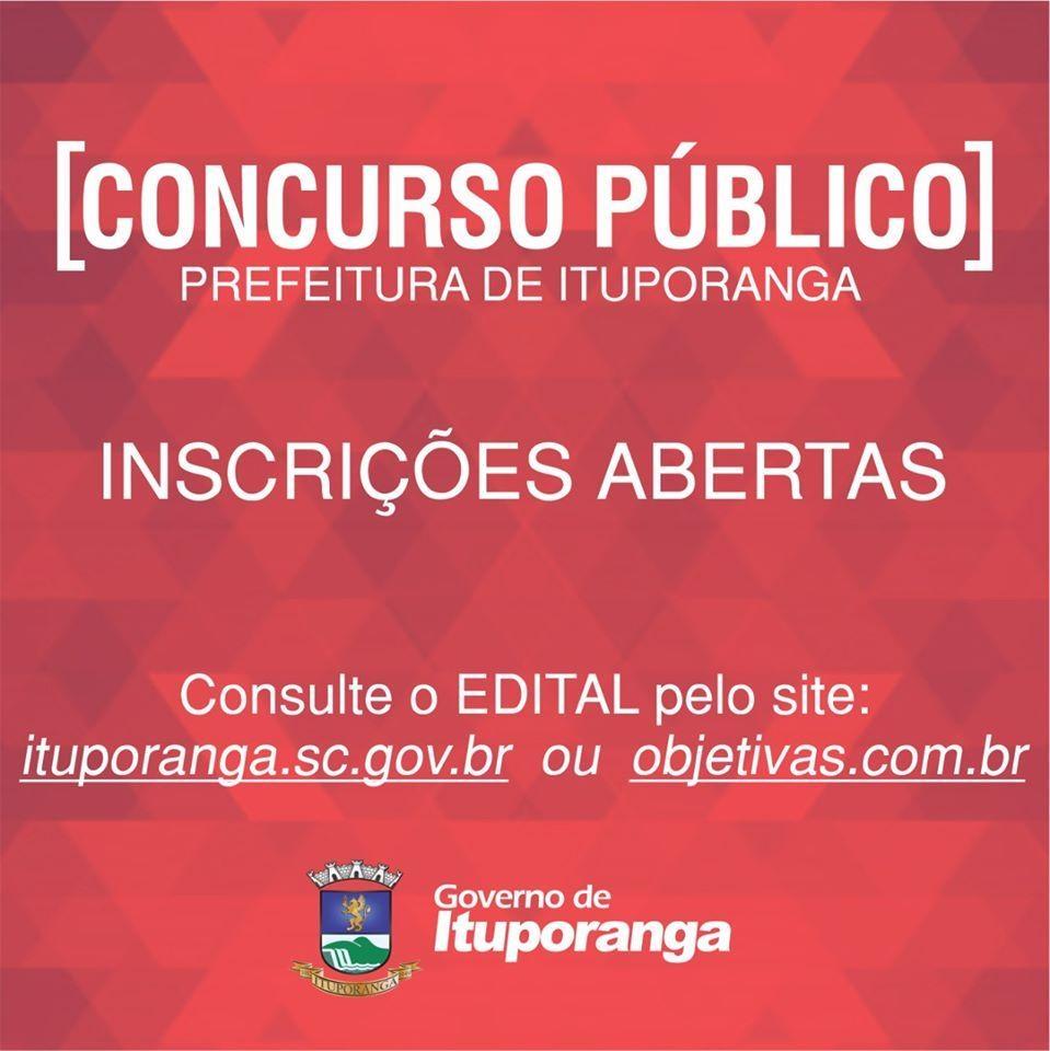 Concurso Público tem 45 vagas disponíveis mais cadastro de reserva em Ituporanga