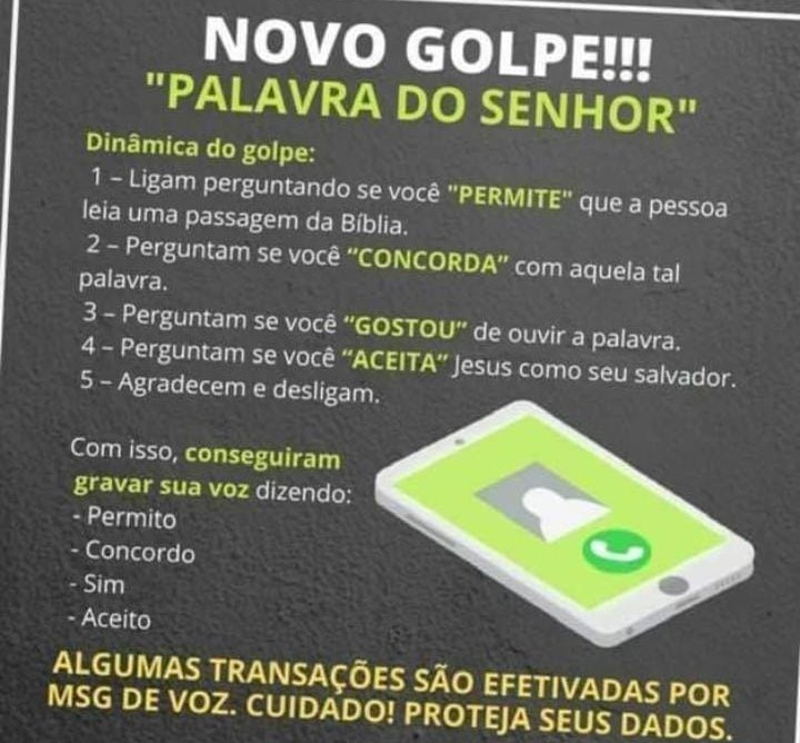 Cuidado: Novo golpe “palavra do Senhor”